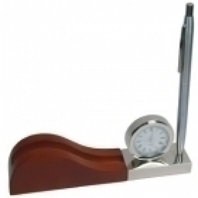 Прибор настольный: часы и подставка для визиток Прибор настольный: часы и подставка для визиток