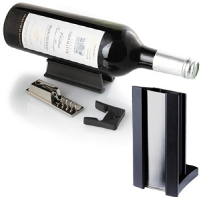 Набор: подставка для бутылки, открывалка, нож для разрезания фольги, штопор Набор: подставка для бутылки, открывалка, нож для разрезания фольги, штопор