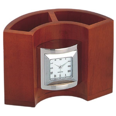 Подставка для канцелярских принадлежностей с часами Подставка для канцелярских принадлежностей с часами