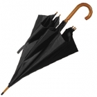  Зонт-трость с деревянной ручкой, цвет - черный, d=103 см