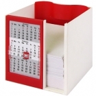 Календарь настольный с кубариком, цвет - белый/красный